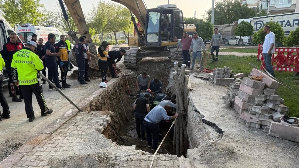 Konya'da göçük altında kalan 2 kardeş işçi yaralandı