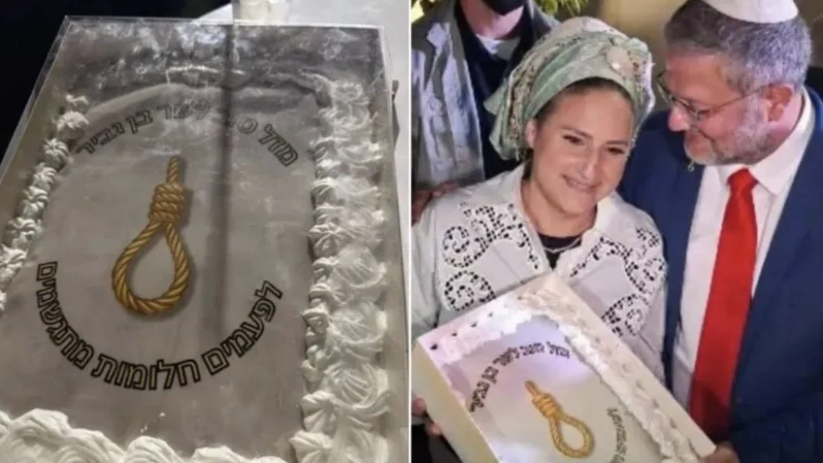 İsrailli bakan Gvir'e eşinden 'urganlı' doğum günü pastası